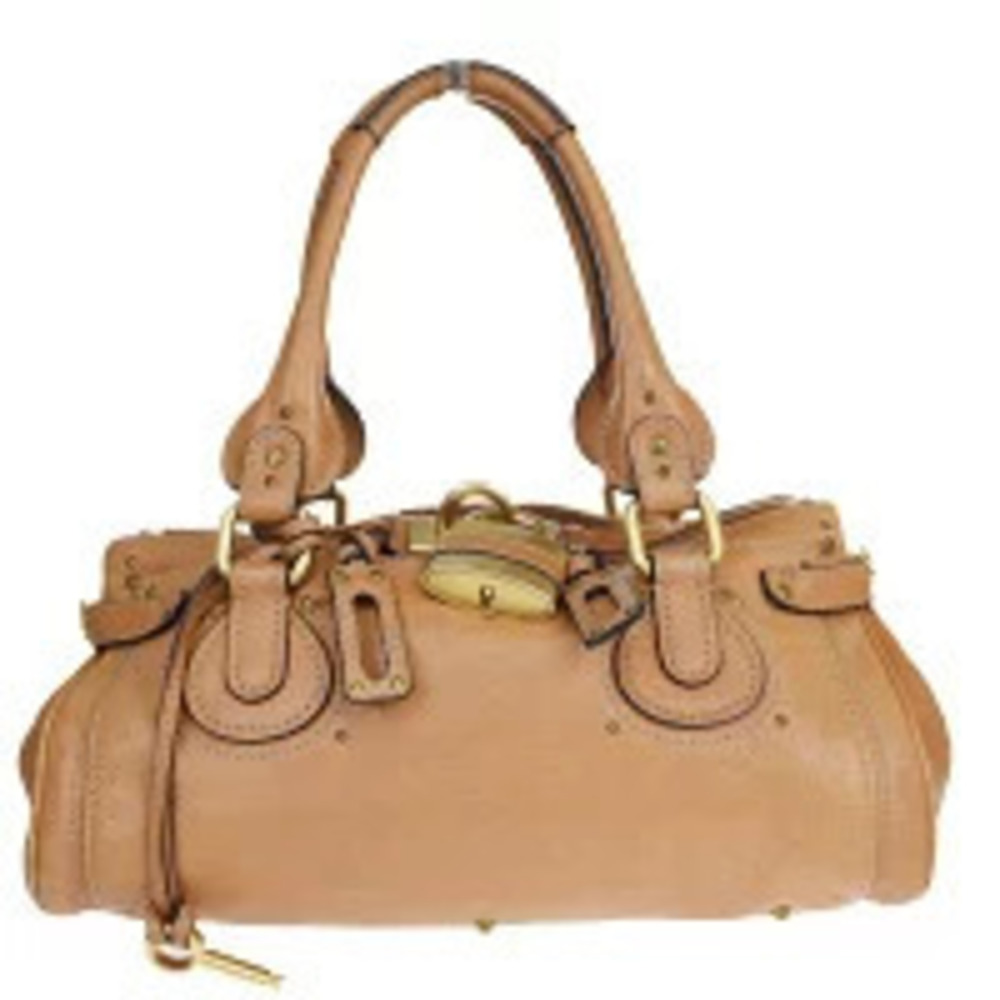 Chloe Paddington Padlock Leather Shoulder Bag Brown